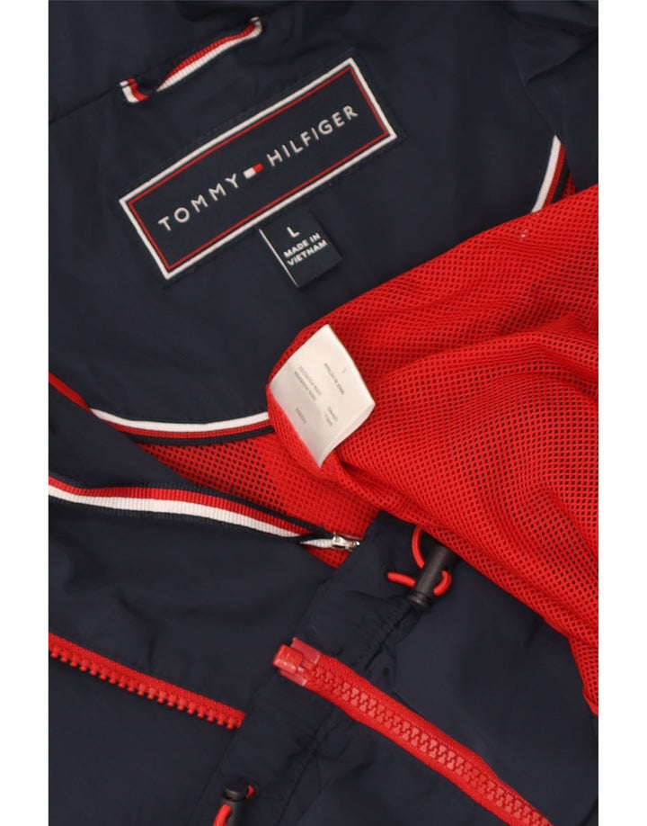 Tommy Hilfiger ženska kišna jakna s kapuljačom UK 16 velika tamnoplava poliester