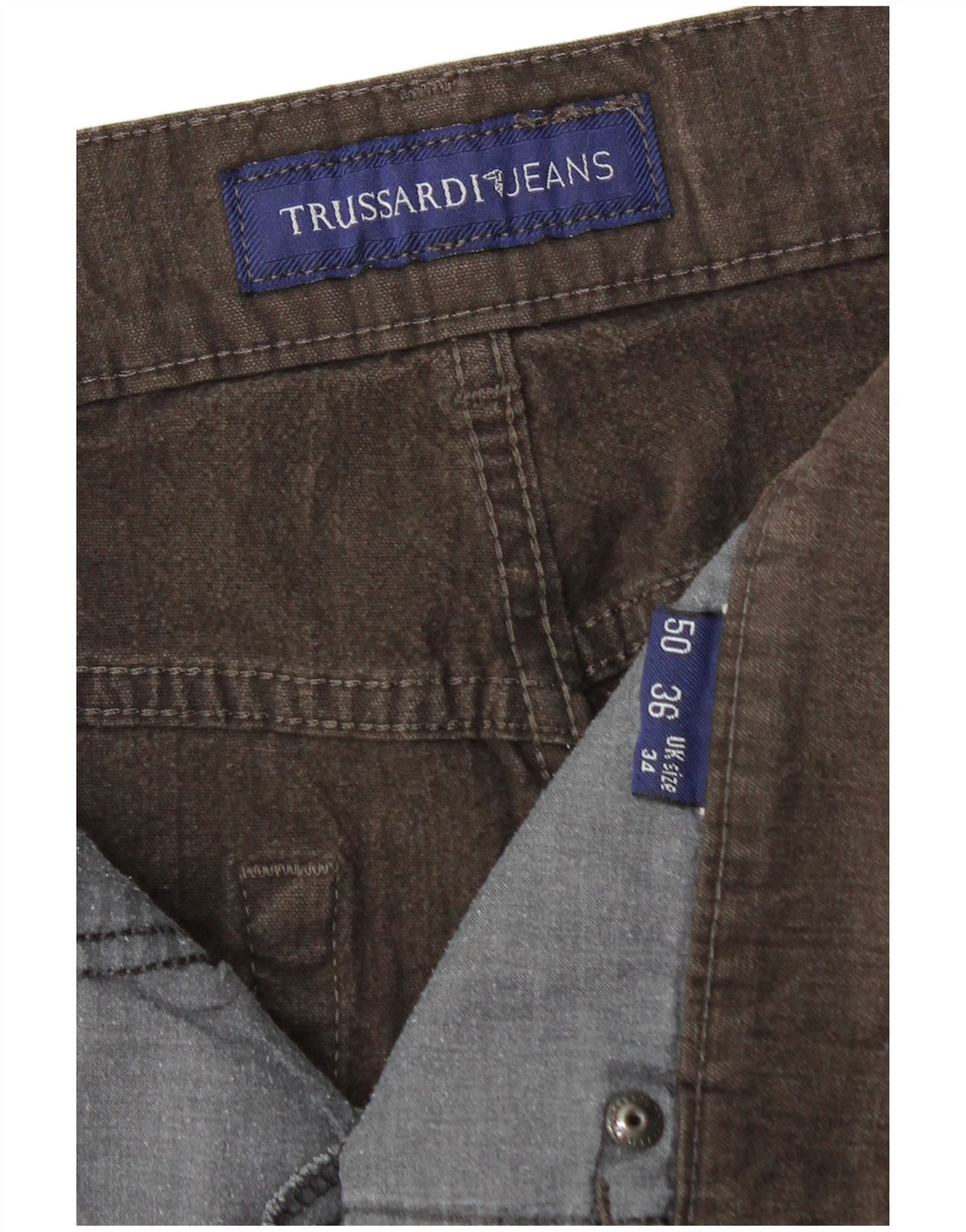 TRUSSARDI Muške ravne ležerne hlače IT 50 Large W34 L29 Smeđe