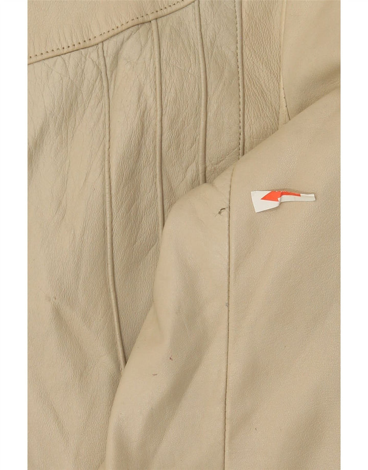 Vintage ženska kožna jakna UK 10 Mala bež