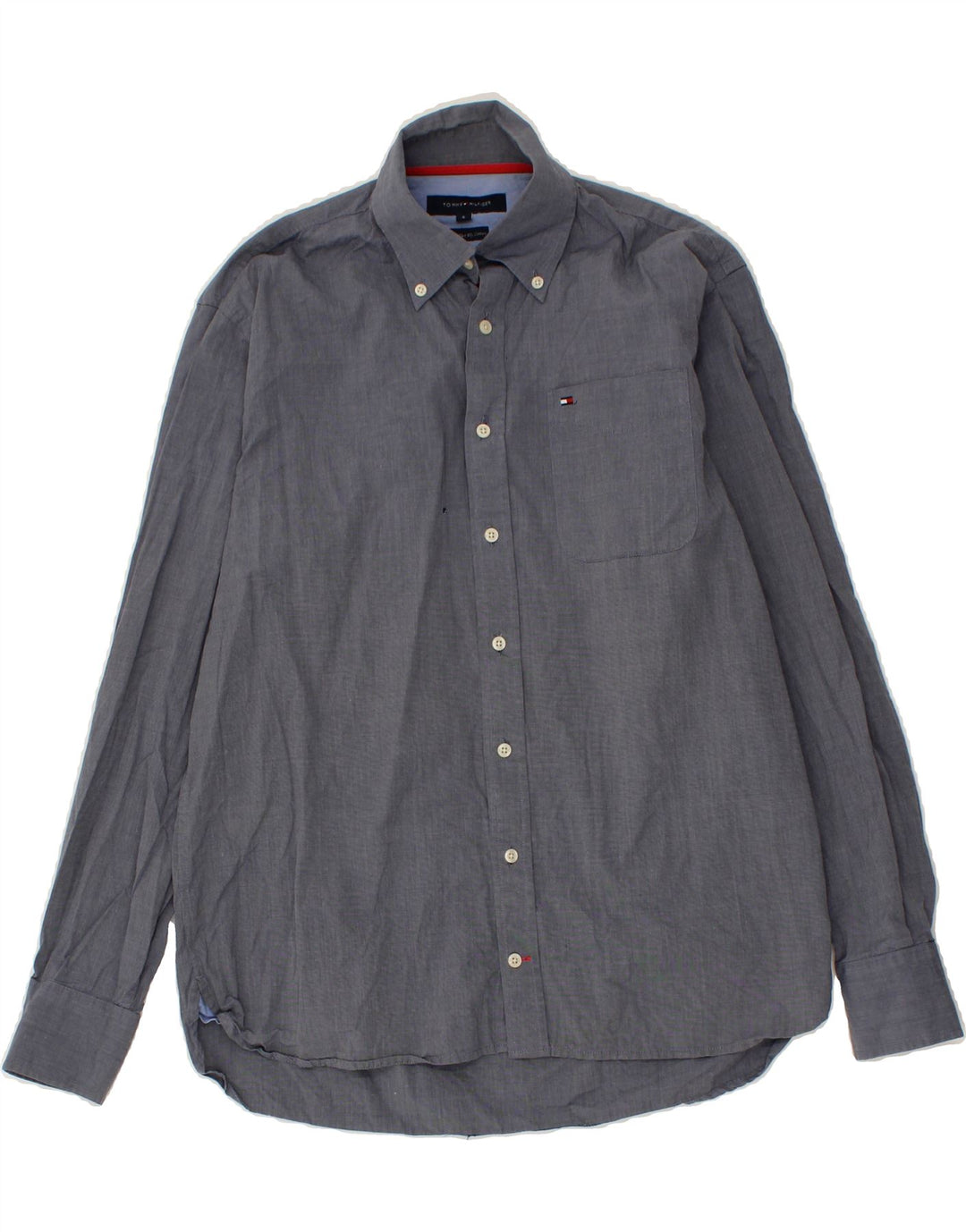 TOMMY HILFIGER Mens Shirt Small Navy Blue Cotton Vintage Tommy Hilfiger and Second-Hand Tommy Hilfiger from Messina Hembry 