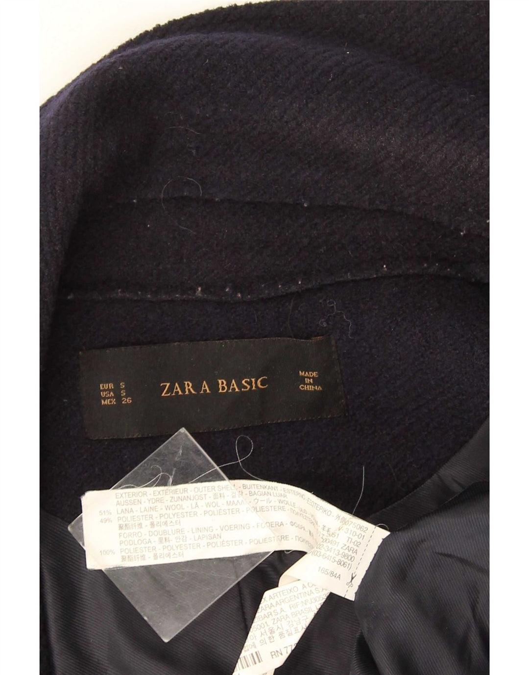 Zara ženska dugačka otvorena majica UK 10 Mala tamnoplava vunena