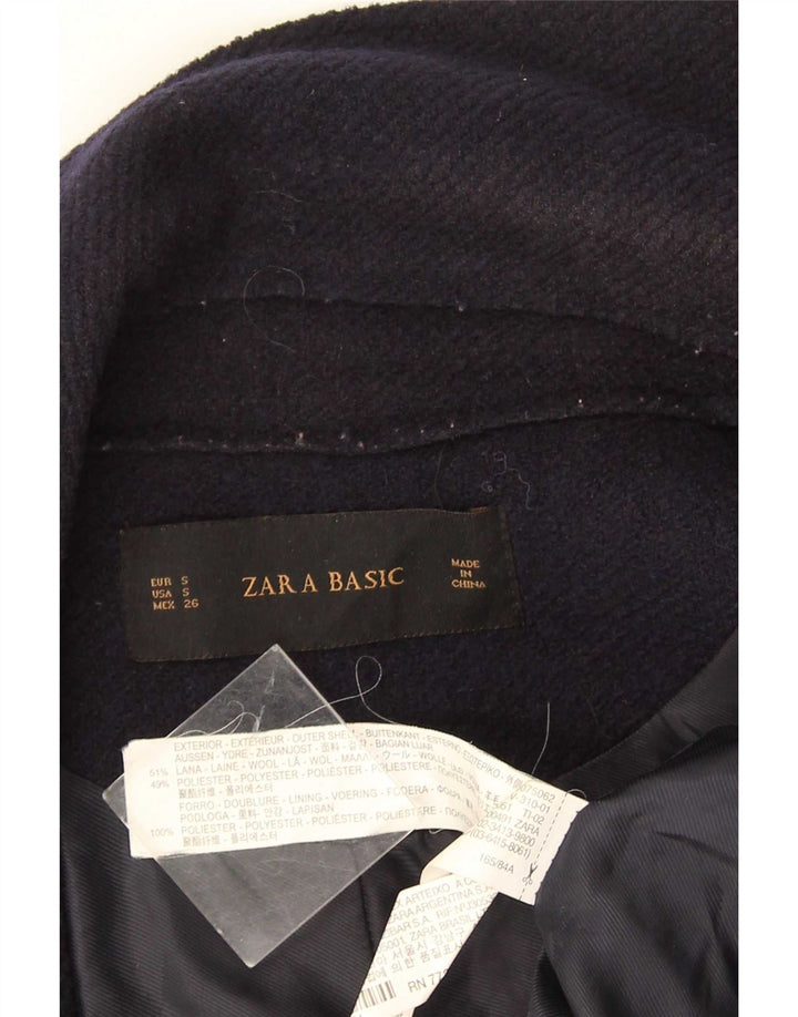Zara ženska dugačka otvorena majica UK 10 Mala tamnoplava vunena
