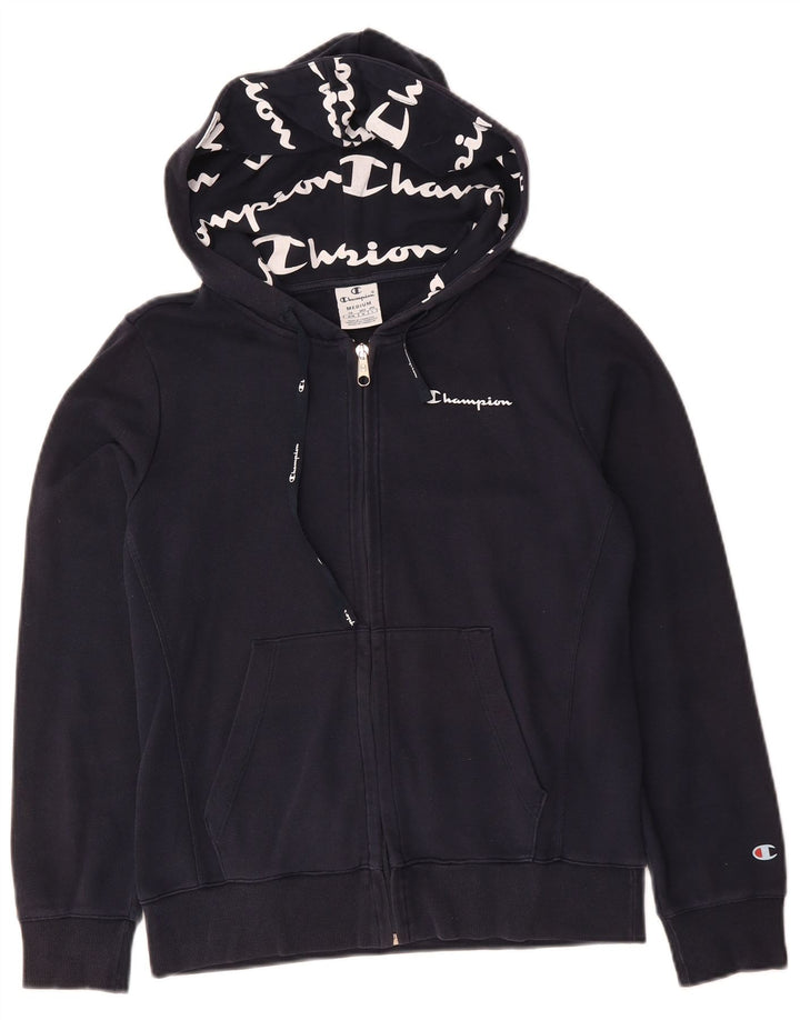 CHAMPION Ženski pulover s kapuljačom s patentnim zatvaračem UK 14 Srednji tamnoplavi pamuk