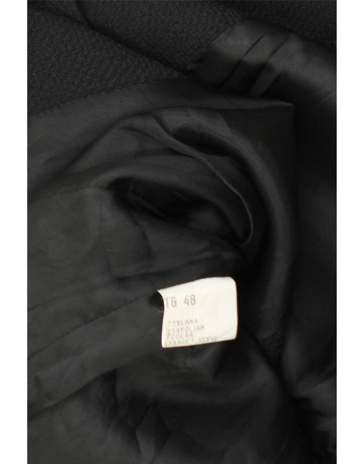 Vintage ženski sako s 4 gumba IT 48 XL tamnoplava vuna