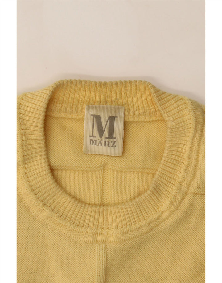 MARZ Mens Crew Neck Jumper Sweater Medium Yellow Wool Vintage Marz and Second-Hand Marz from Messina Hembry 