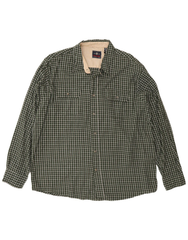 Wrangler Mens Flannel Shirt XL Green Check