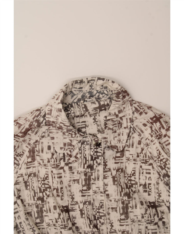 VINTAGE Womens Abstract Pattern Windbreaker Coat EU 44 XL Beige Polyester Vintage Vintage and Second-Hand Vintage from Messina Hembry 