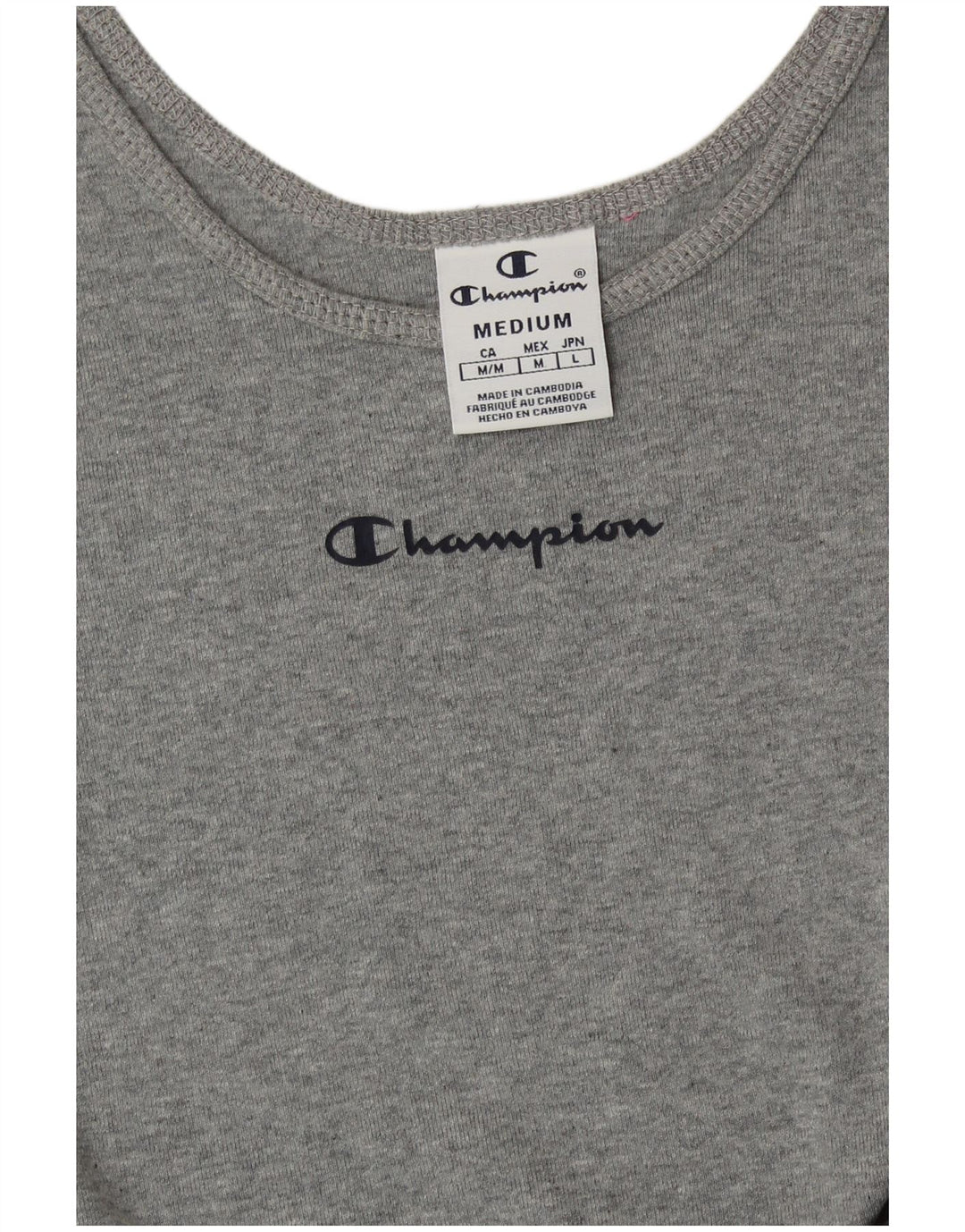 CHAMPION Womens Vest Top UK 12 Medium Grey