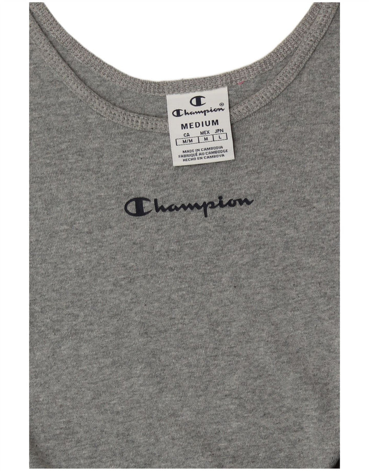 CHAMPION Womens Vest Top UK 12 Medium Grey