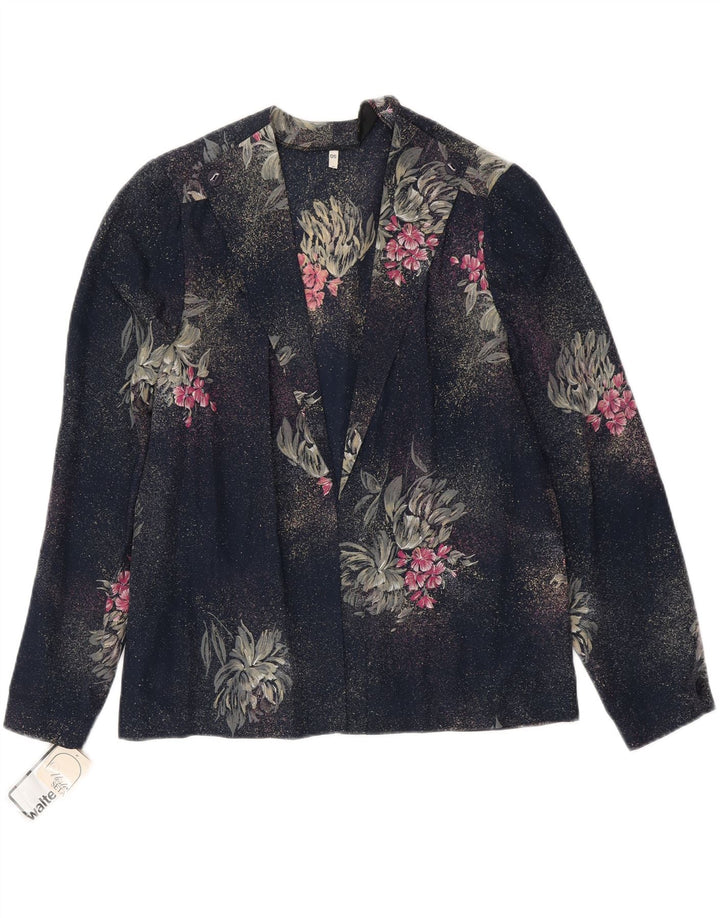 VINTAGE ženski dvodijelni set IT 50 XL tamnoplavi cvjetni poliester