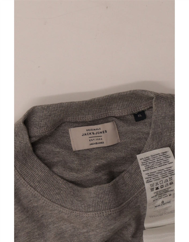 Jack & Jones muški džemper XL sivi pamuk