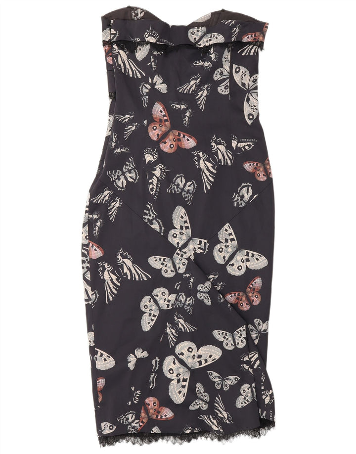 KAREN MILLEN Ženska haljina bez naramenica UK 12 srednje tamnoplava leptir