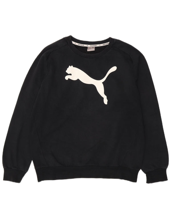 PUMA Mens Graphic Sweatshirt Jumper Large Black