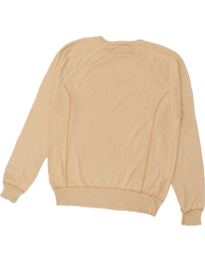 LEE Mens Crew Neck Jumper Sweater Large Beige Wool Vintage Lee and Second-Hand Lee from Messina Hembry 