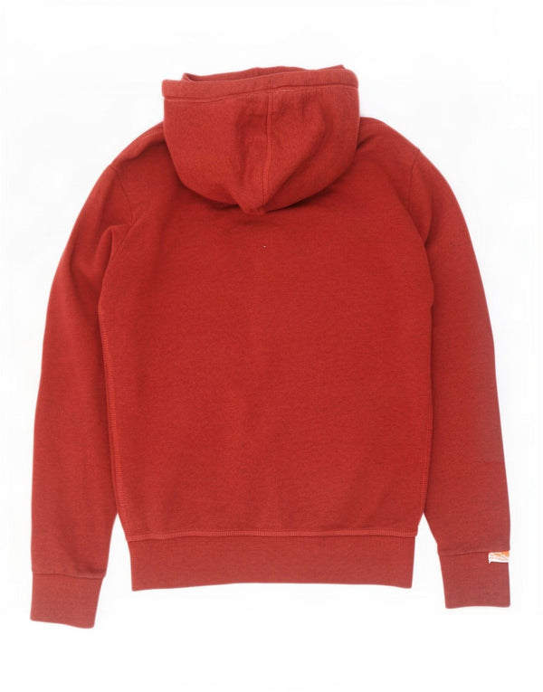Superdry muški pulover s kapuljačom na patentni zatvarač Veliki bordo pamuk