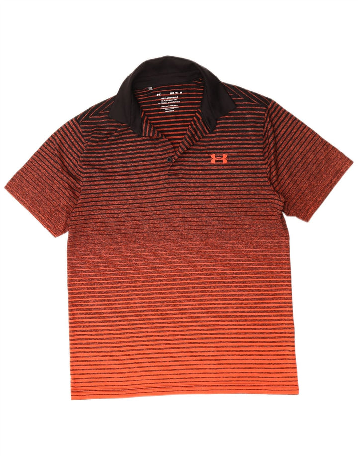 Under Armour muška polo majica Heat Gear Srednje narančasti prugasti poliester