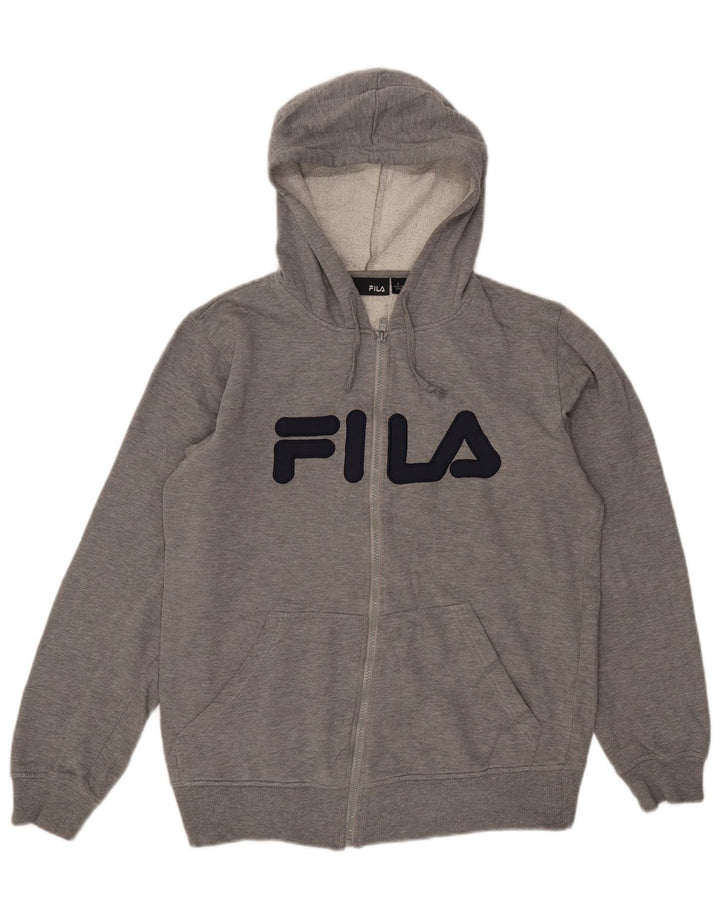 Fila muški pulover s kapuljačom s patentnim zatvaračem mali sivi pjegavi poliester