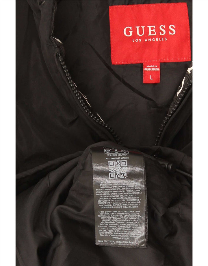 Guess muška kišna jakna s kapuljačom UK 40 veliki crni poliester