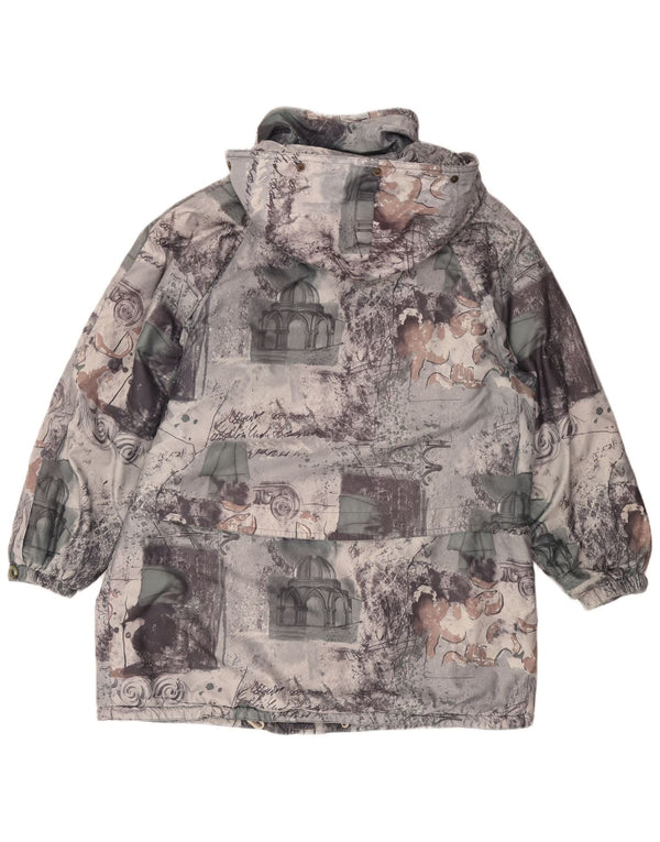 FUCHS & SCHMITT Womens Loose Fit Rain Jacket UK 16 Large  Grey Patchwork