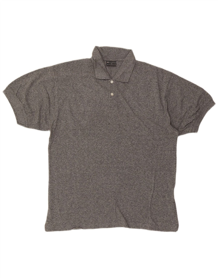 CHAMPION Mens Polo Shirt XL Grey Flecked Cotton Vintage Champion and Second-Hand Champion from Messina Hembry 