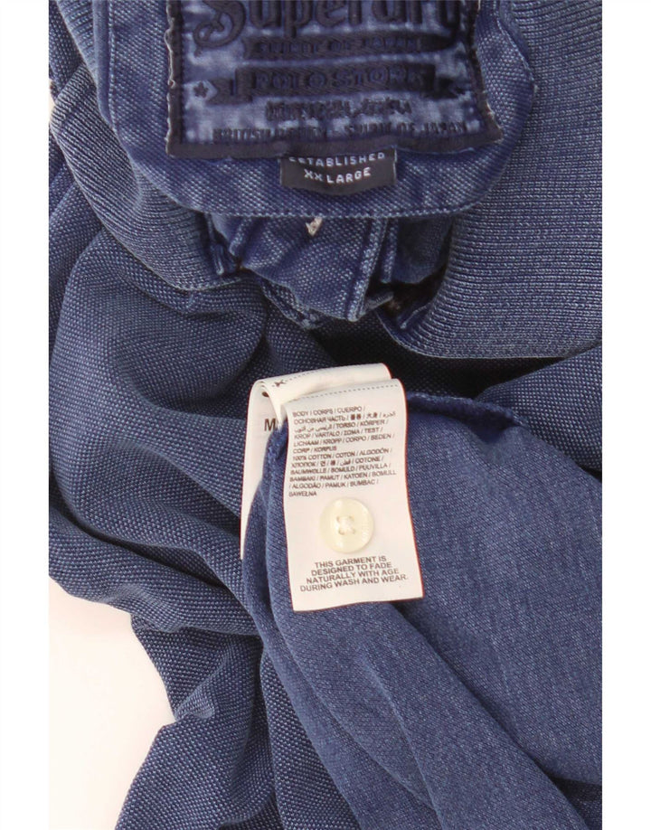Superdry muška polo majica 2XL plavi pamuk