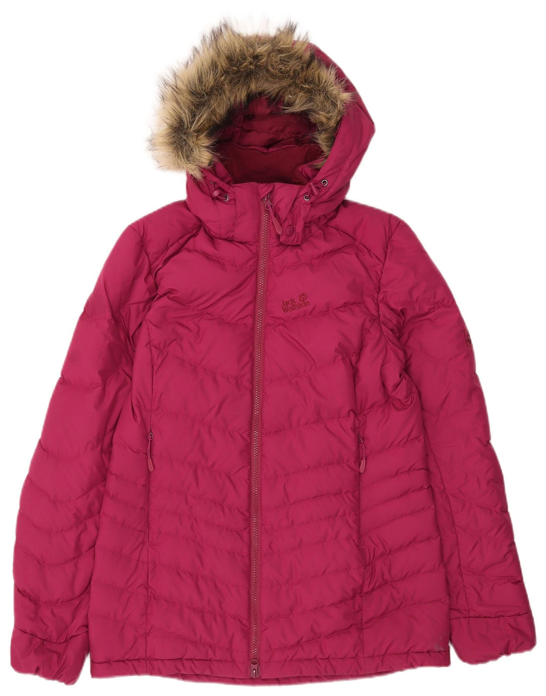 Jack Wolfskin ženska podstavljena jakna s kapuljačom UK 8/10 mala ružičasta poliester