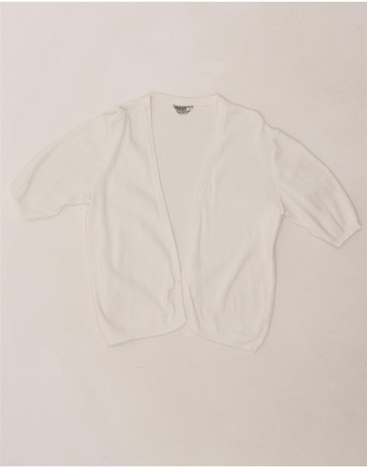 JAEGER Womens Short Sleeve Cardigan Sweater EU 36 Small White Vintage Jaeger and Second-Hand Jaeger from Messina Hembry 