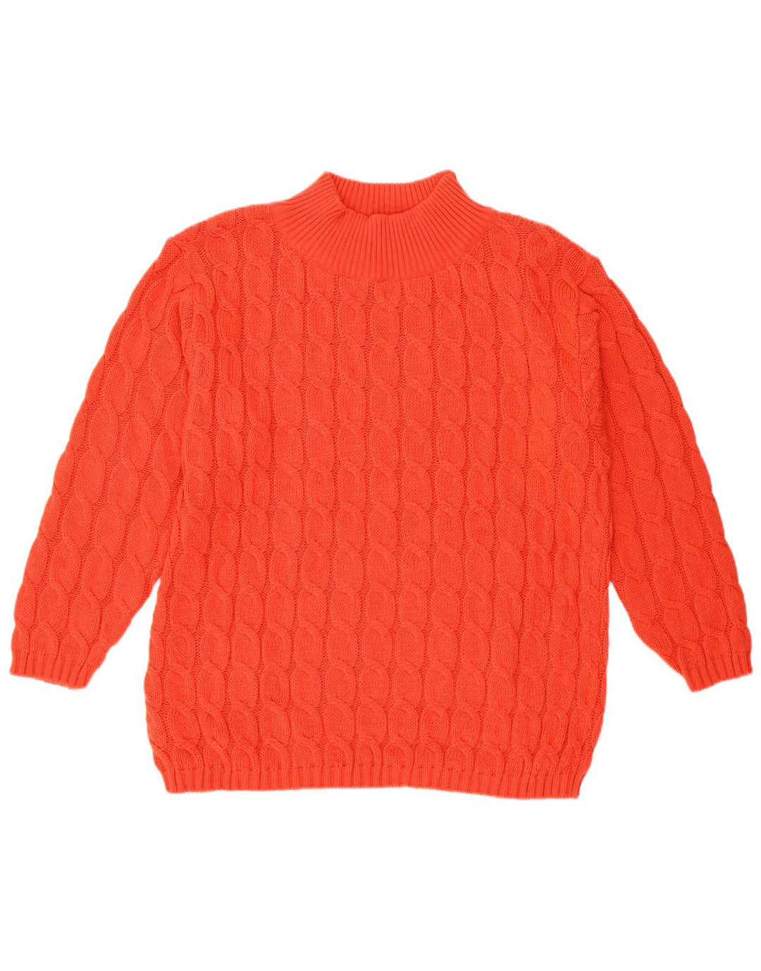 VINTAGE ženski džemper s kornjačičastim ovratnikom UK 14 Srednja crvena vuna