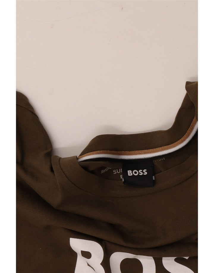 Muška majica kratkih rukava Hugo Boss s grafičkim motivima srednje boje boje