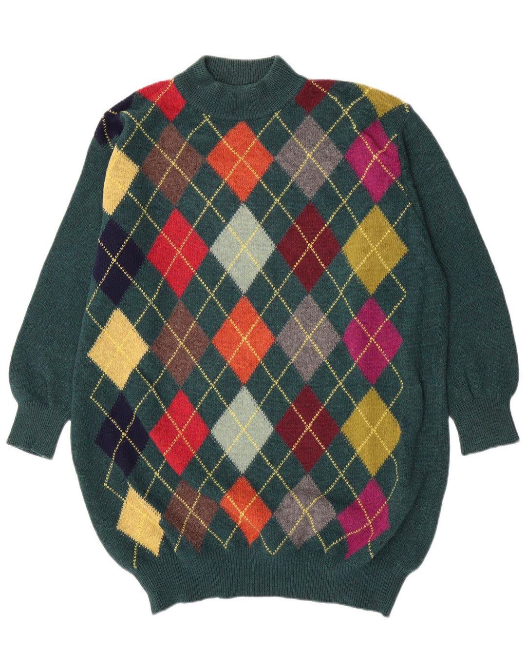 Benetton ženski pulover s velikim ovratnikom IT 48 XL Zeleni