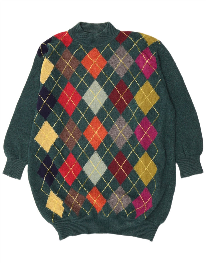 Benetton ženski pulover s velikim ovratnikom IT 48 XL Zeleni