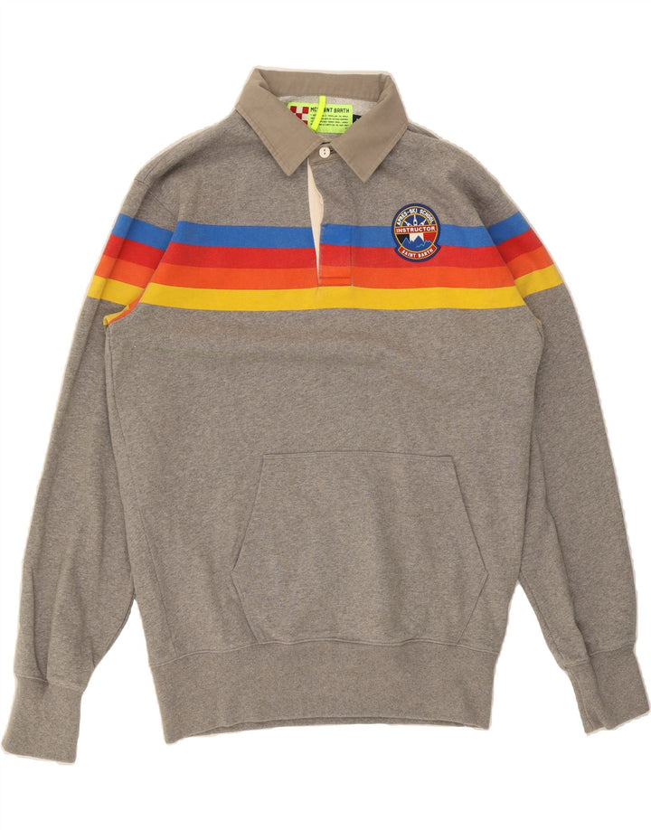 MC2 SAINT BARTH  Mens Polo Neck Sweatshirt Jumper Large Grey Colourblock Vintage MC2 SAINT BARTH and Second-Hand MC2 SAINT BARTH from Messina Hembry 