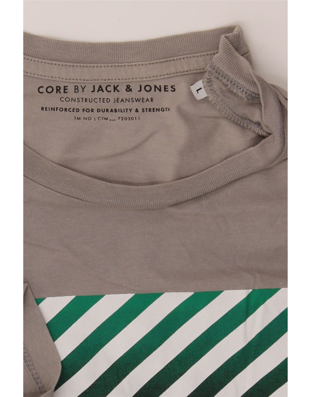 JACK & JONES Mens Graphic T-Shirt Top Large Grey Vintage Jack & Jones and Second-Hand Jack & Jones from Messina Hembry 