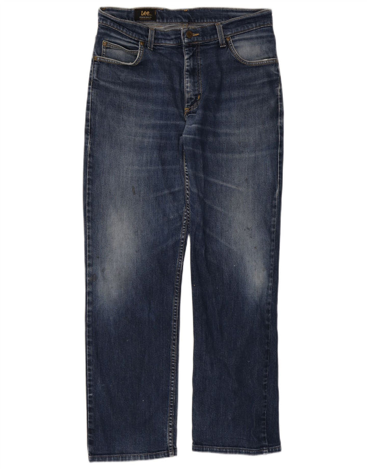 LEE Mens Brooklyn Straight Jeans W34 L29  Blue Cotton