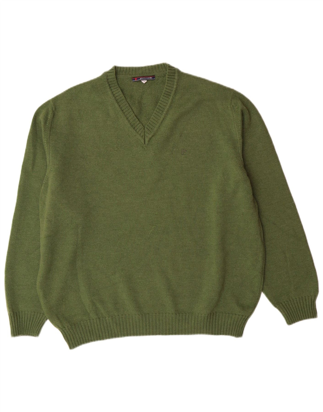 PIERRE CARDIN Ženski veliki džemper s V-izrezom UK 16 Veliki kaki