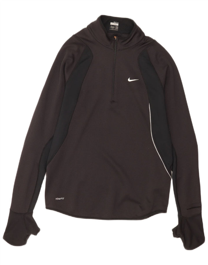 Nike Muška majica s izrezom na patentni izrez Top UK 36/38 Small Black Colourblock