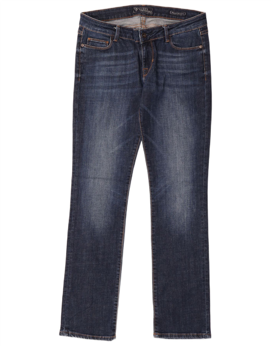 Guess Ženske Starlet Straight Traperice W30 L32 Plavi pamuk