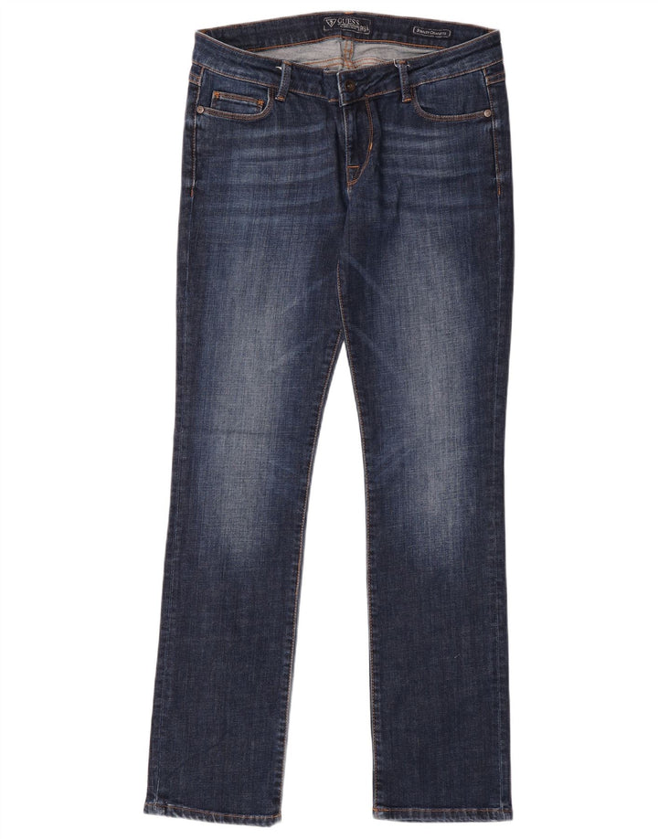 Guess Ženske Starlet Straight Traperice W30 L32 Plavi pamuk