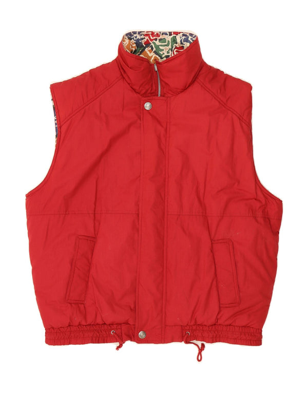 VINTAGE Mens Reversible Gilet UK 44 2XL Red