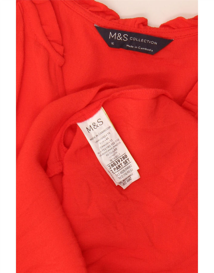 Marks & Spencer ženska prekomjerna haljina dugih rukava UK 16 velika crvena