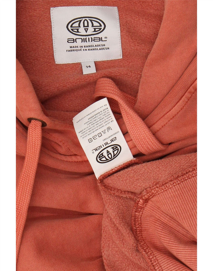 ANIMAL Ženska velika majica s kapuljačom s grafičkim motivima UK 14, veliki ružičasti pamuk