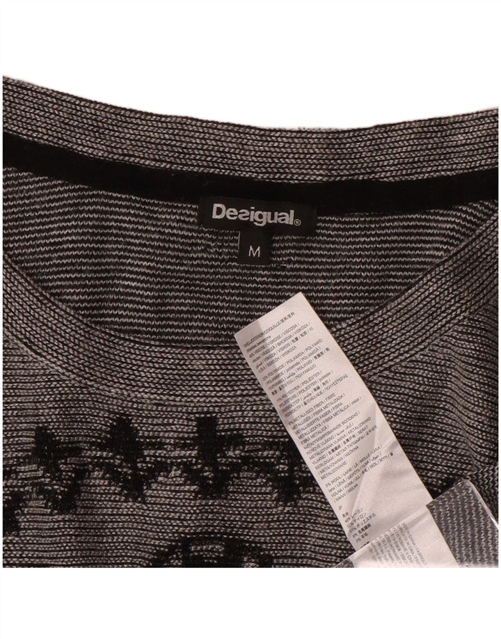 Desigual ženska majica s grafičkim motivima dugih rukava UK 14 srednje siva paisley