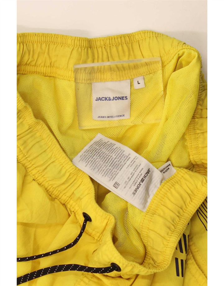Jack & Jones muške kratke hlače za kupanje s grafičkim motivima, veliki žuti poliester