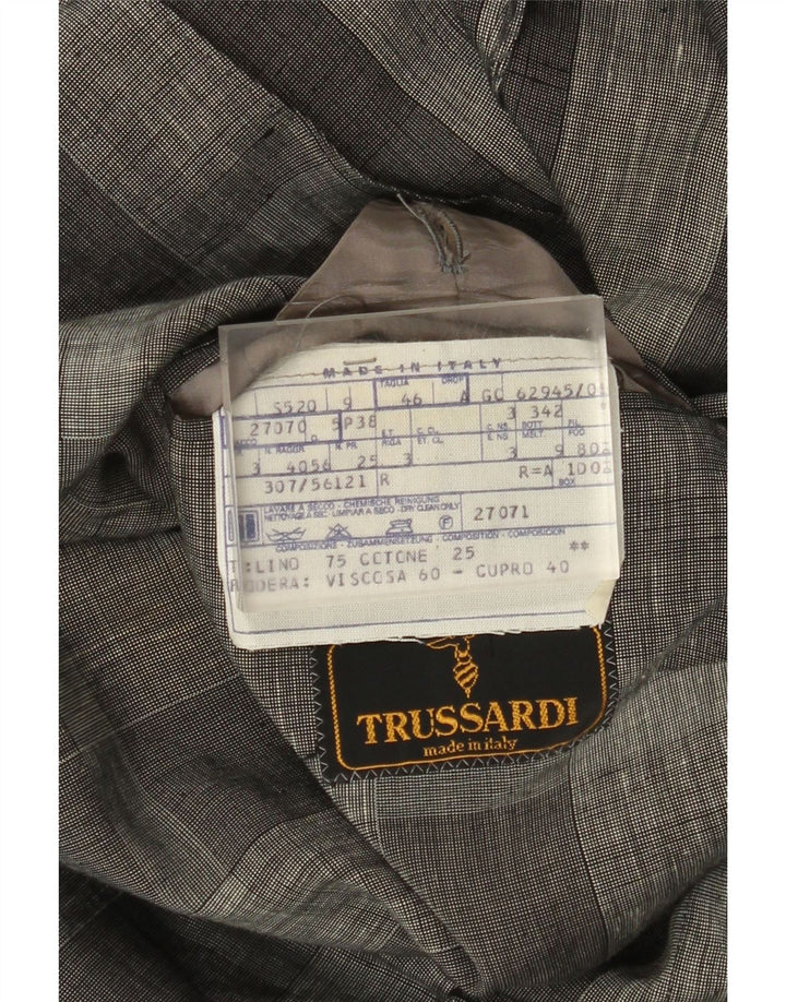Trussardi muška jakna s 2 gumba IT 46 Mala siva karirana posteljina