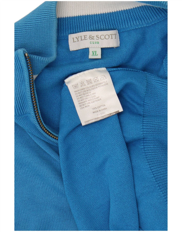 Lyle & Scott muški pulover s izrezom s patentnim zatvaračem XL plavi pamuk