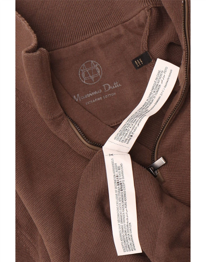 Massimo Dutti muški pulover s izrezom i velikim smeđim pamukom
