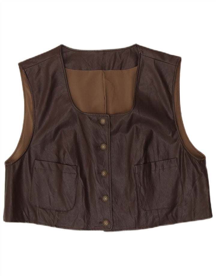 Vintage ženska jakna prekomjerne kožne jakne UK 14 srednje smeđa