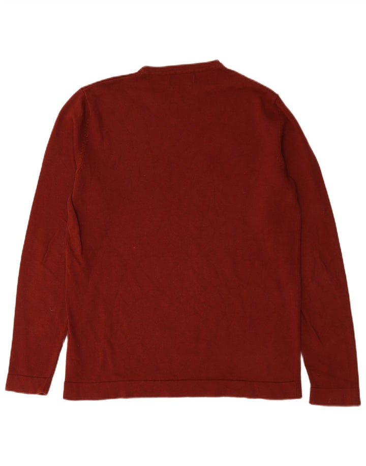 Jack & Jones muški džemper s okruglim izrezom Srednje crveni pamuk
