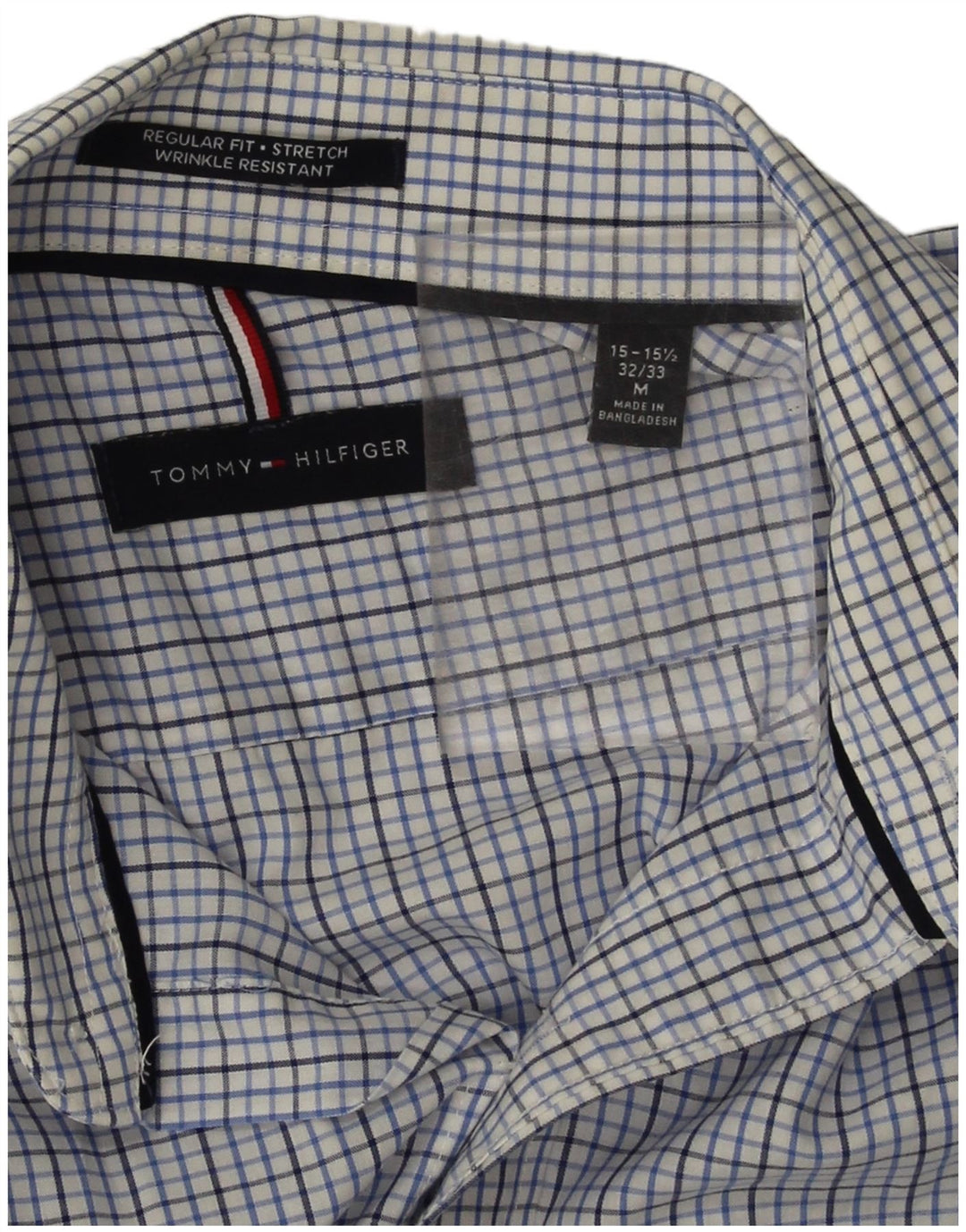 Tommy Hilfiger muška košulja standardnog kroja, veličina 15 1/2 srednje plava karirana pamuk