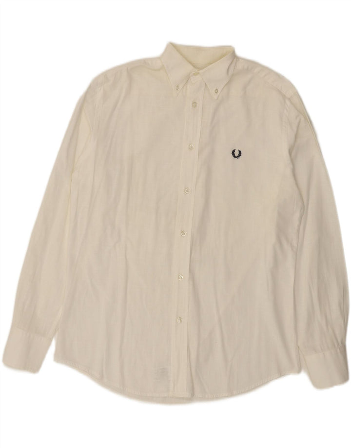 Fred Perry muška košulja Srednje bijeli pamuk